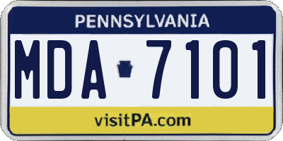 PA license plate MDA7101