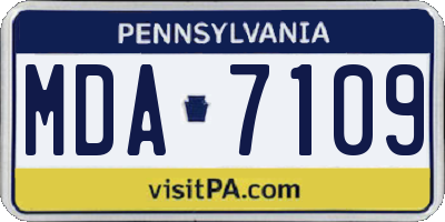 PA license plate MDA7109