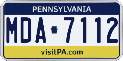PA license plate MDA7112
