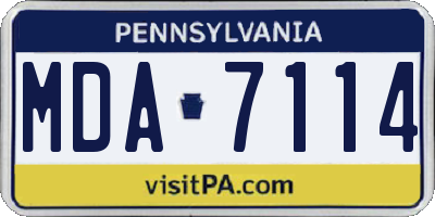 PA license plate MDA7114