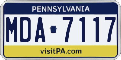 PA license plate MDA7117