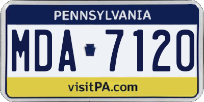 PA license plate MDA7120