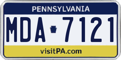 PA license plate MDA7121
