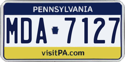 PA license plate MDA7127