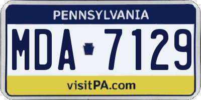 PA license plate MDA7129