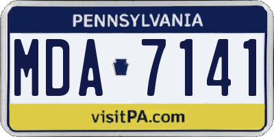 PA license plate MDA7141