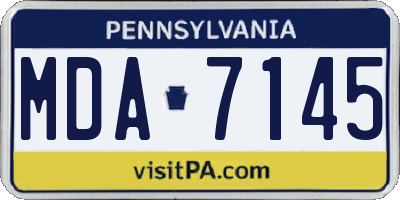 PA license plate MDA7145