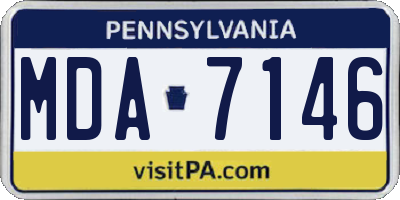 PA license plate MDA7146