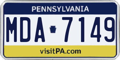 PA license plate MDA7149