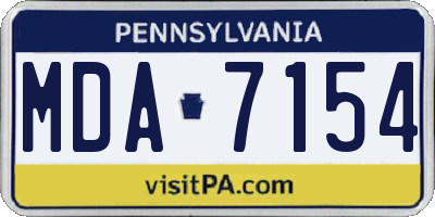 PA license plate MDA7154