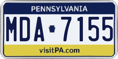 PA license plate MDA7155