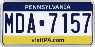 PA license plate MDA7157