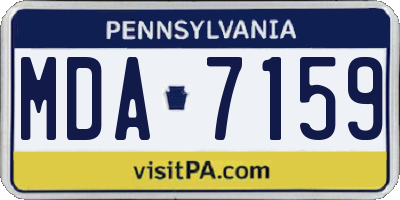 PA license plate MDA7159