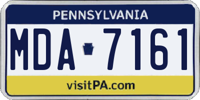 PA license plate MDA7161