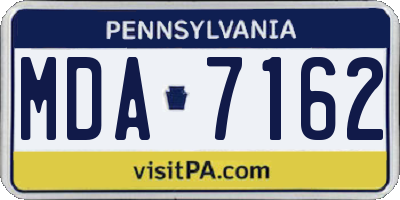 PA license plate MDA7162