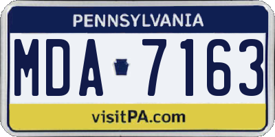 PA license plate MDA7163