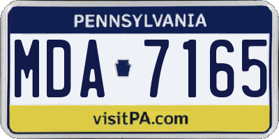 PA license plate MDA7165