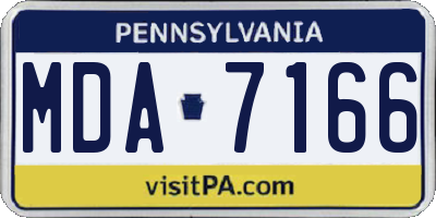 PA license plate MDA7166