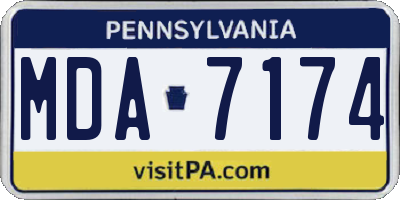 PA license plate MDA7174
