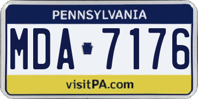 PA license plate MDA7176