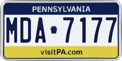 PA license plate MDA7177