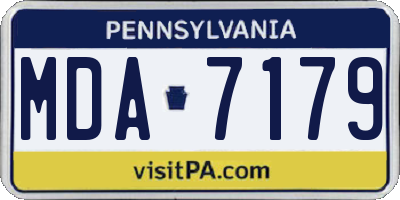 PA license plate MDA7179