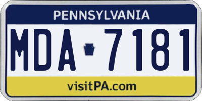 PA license plate MDA7181