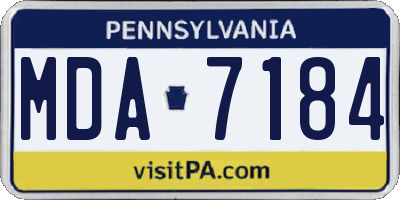 PA license plate MDA7184