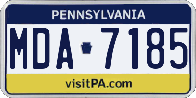PA license plate MDA7185