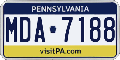PA license plate MDA7188