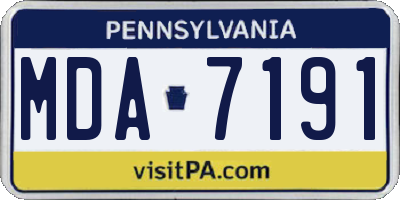 PA license plate MDA7191
