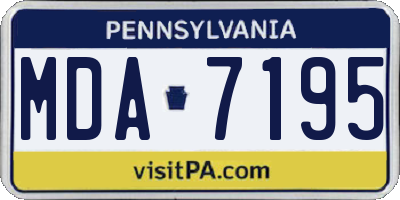 PA license plate MDA7195