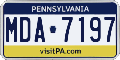 PA license plate MDA7197