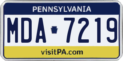 PA license plate MDA7219