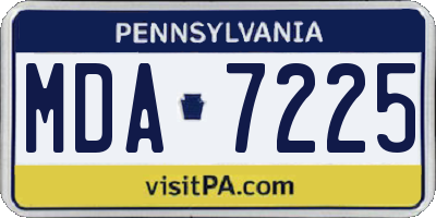 PA license plate MDA7225