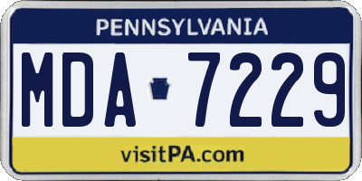 PA license plate MDA7229
