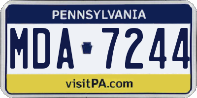 PA license plate MDA7244