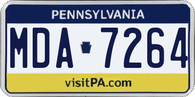 PA license plate MDA7264