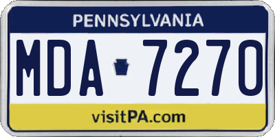 PA license plate MDA7270