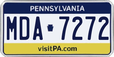PA license plate MDA7272