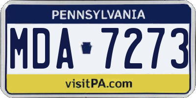 PA license plate MDA7273