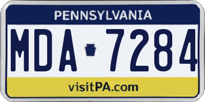 PA license plate MDA7284