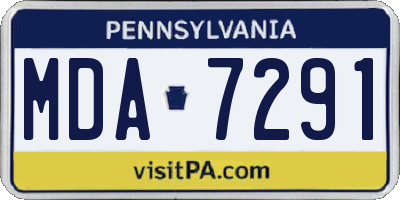 PA license plate MDA7291