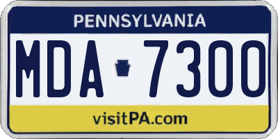 PA license plate MDA7300