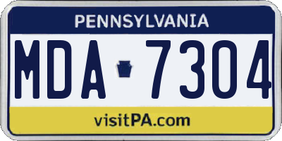 PA license plate MDA7304