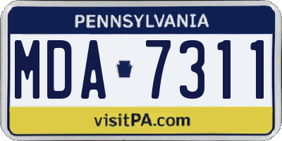 PA license plate MDA7311