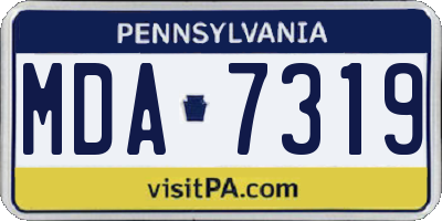 PA license plate MDA7319
