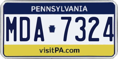 PA license plate MDA7324