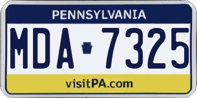 PA license plate MDA7325