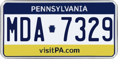 PA license plate MDA7329
